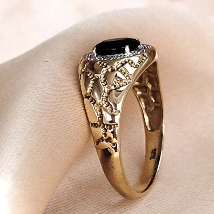 1.18ct Sapphire & Diamond Statement Ring 9ct Yellow Gold from Ace Jewellery, Leeds