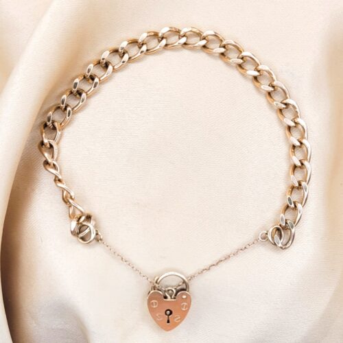 9ct Yellow Gold Curb Link Padlock Bracelet from Ace Jewellery, Leeds