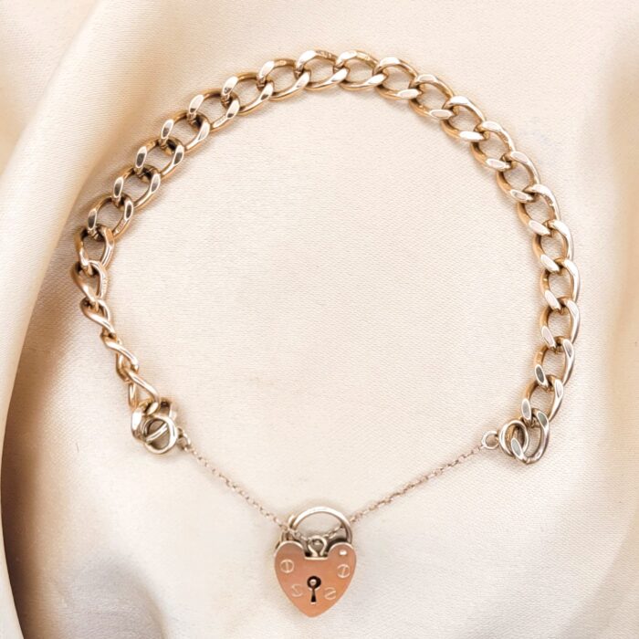 9ct Yellow Gold Curb Link Padlock Bracelet from Ace Jewellery, Leeds