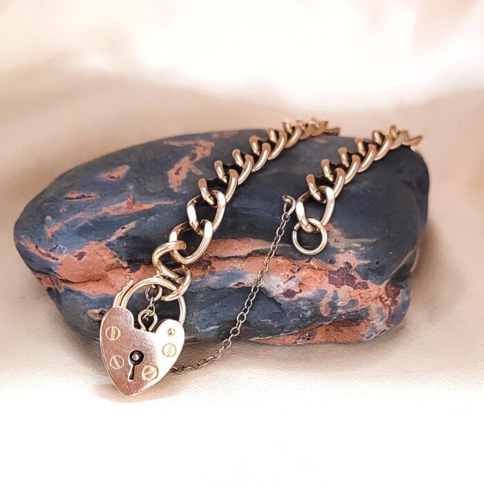 9ct Yellow Gold Curb Link Padlock Bracelet from Ace Jewellery, Leeds