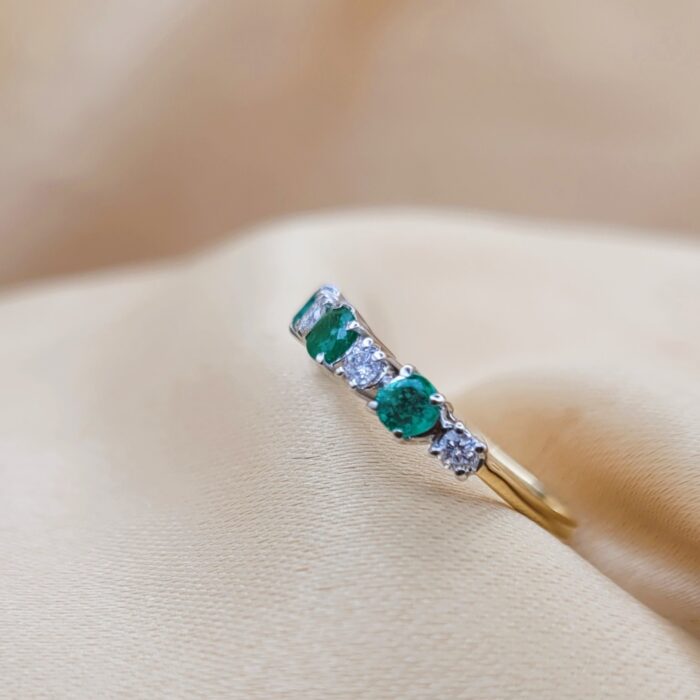 0.62ct Emerald & Diamond Ring 18ct Yellow Gold from Ace Jewellery, Leeds