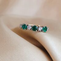 0.62ct Emerald & Diamond Ring 18ct Yellow Gold from Ace Jewellery, Leeds