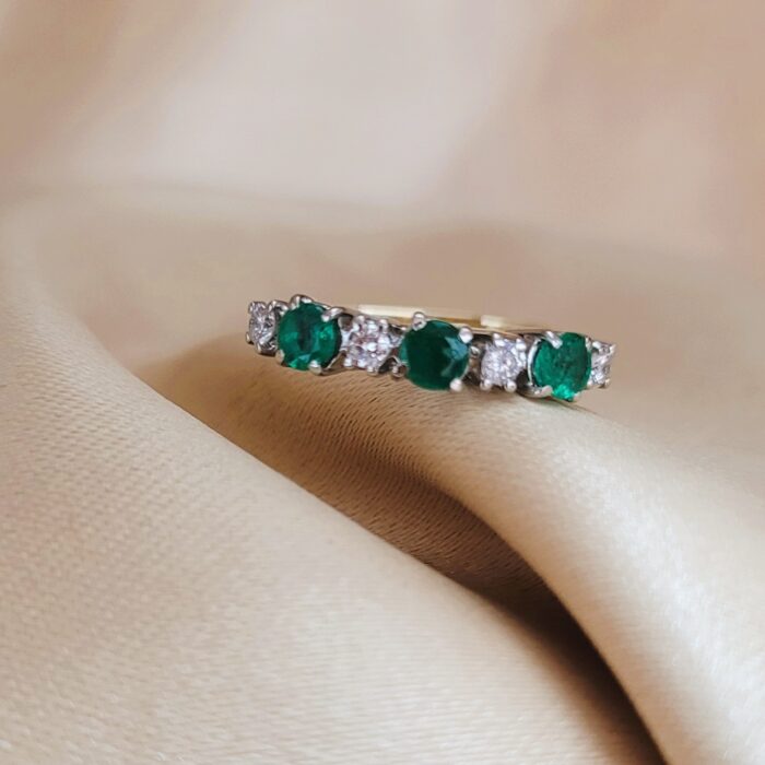 0.62ct Emerald & Diamond Ring 18ct Yellow Gold from Ace Jewellery, Leeds