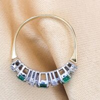 0.62ct Emerald & Diamond Ring 18ct Yellow Gold from Ace Jewellery, Leeds