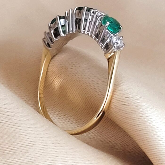 0.62ct Emerald & Diamond Ring 18ct Yellow Gold from Ace Jewellery, Leeds