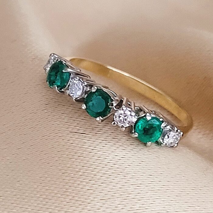 0.62ct Emerald & Diamond Ring 18ct Yellow Gold from Ace Jewellery, Leeds