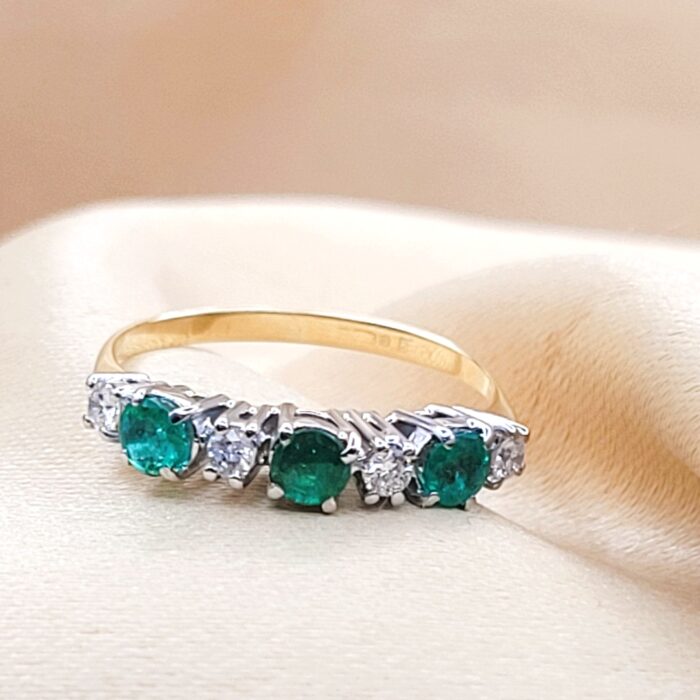 0.62ct Emerald & Diamond Ring 18ct Yellow Gold from Ace Jewellery, Leeds