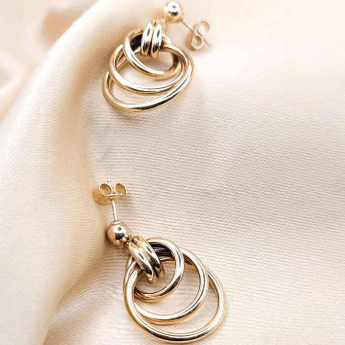 9ct Yellow Gold Triple Hoop Earrings from Ace Jewellery, Leeds