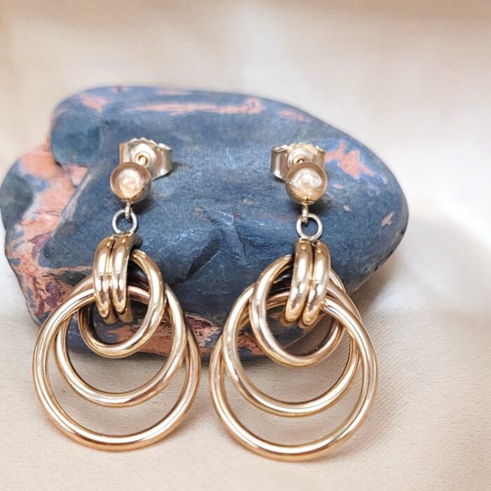 9ct Yellow Gold Triple Hoop Earrings from Ace Jewellery, Leeds