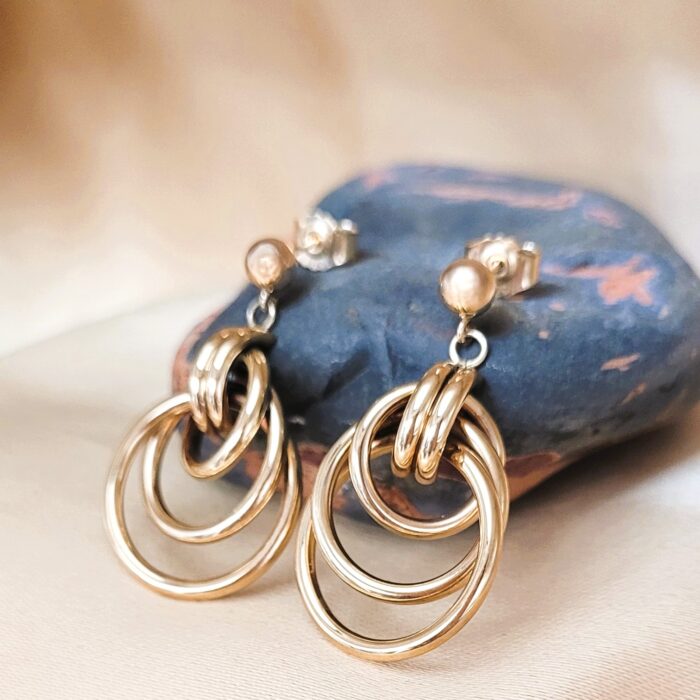 9ct Yellow Gold Triple Hoop Earrings from Ace Jewellery, Leeds