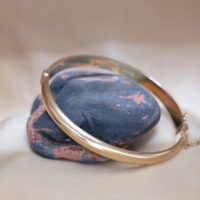 9ct Yellow Gold Half-Engraved Bangle from Ace Jewellery, Leeds