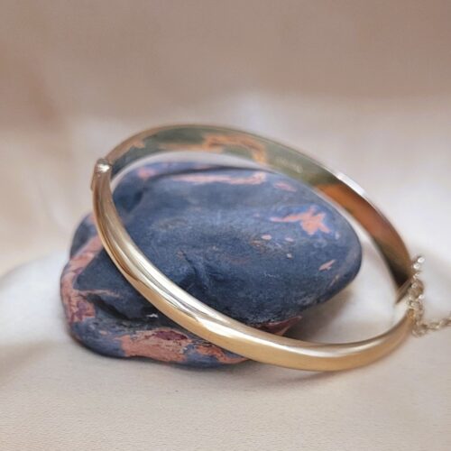 9ct Yellow Gold Half-Engraved Bangle from Ace Jewellery, Leeds