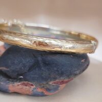 9ct Yellow Gold Half-Engraved Bangle from Ace Jewellery, Leeds