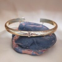 9ct Yellow Gold Half-Engraved Bangle from Ace Jewellery, Leeds