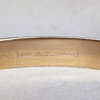 9ct Yellow Gold Half-Engraved Bangle from Ace Jewellery, Leeds