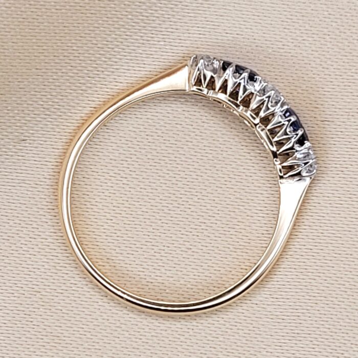 Antique 0.76ct Sapphire & Old-Cut Diamond Ring 18ct Yellow Gold from Ace Jewellery, Leeds