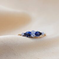 Antique 0.76ct Sapphire & Old-Cut Diamond Ring 18ct Yellow Gold from Ace Jewellery, Leeds