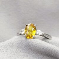 1.79ct Yellow Sapphire & Diamond Ring Platinum from Ace Jewellery, Leeds