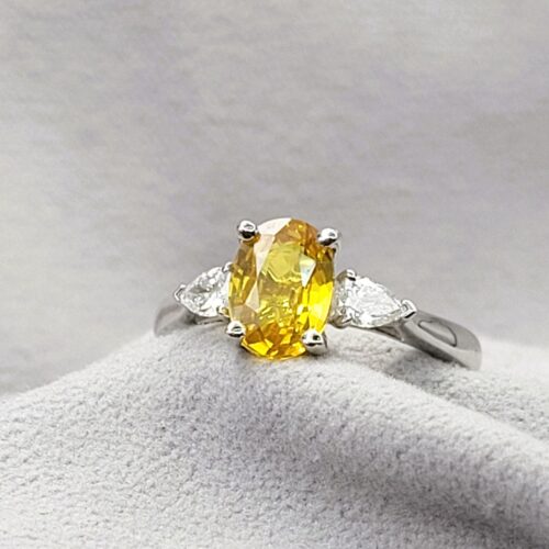 1.79ct Yellow Sapphire & Diamond Ring Platinum from Ace Jewellery, Leeds
