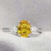 1.79ct Yellow Sapphire & Diamond Ring Platinum from Ace Jewellery, Leeds