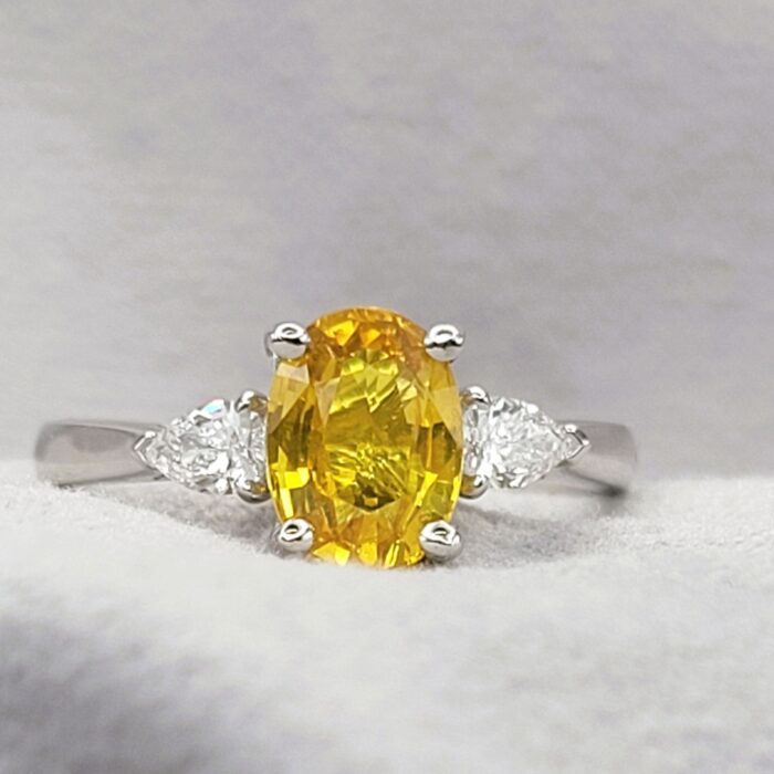 1.79ct Yellow Sapphire & Diamond Ring Platinum from Ace Jewellery, Leeds