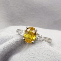 1.79ct Yellow Sapphire & Diamond Ring Platinum from Ace Jewellery, Leeds