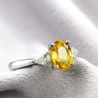 1.79ct Yellow Sapphire & Diamond Ring Platinum from Ace Jewellery, Leeds