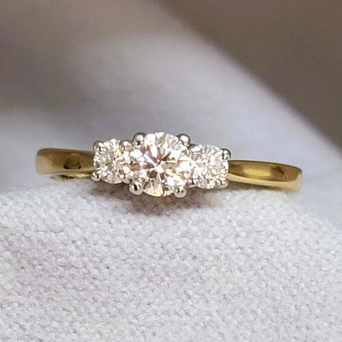 0.45ct Diamond Three-Stone Engagement Ring 18ct Yellow Gold from Ace Jewellery, Leeds
