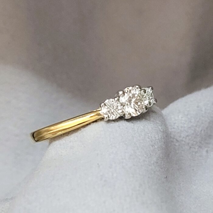 0.45ct Diamond Three-Stone Engagement Ring 18ct Yellow Gold from Ace Jewellery, Leeds
