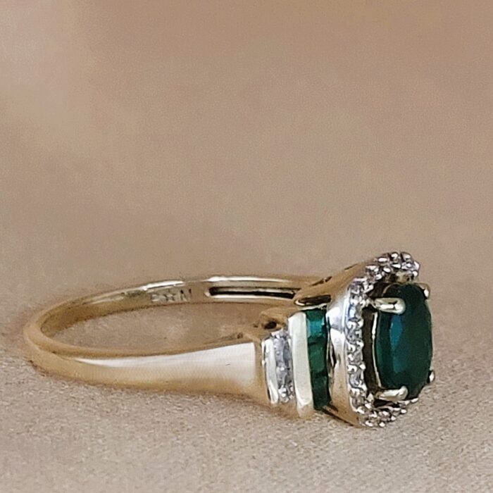 1.20ct Emerald & Diamond Cocktail Ring 10ct Yellow Gold from Ace Jewellery, Leeds