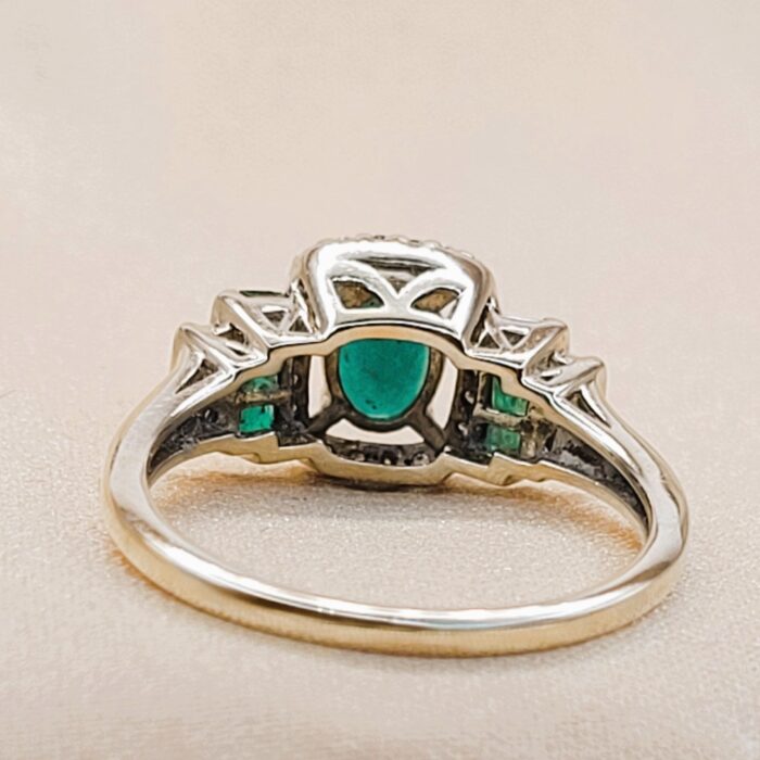 1.20ct Emerald & Diamond Cocktail Ring 10ct Yellow Gold from Ace Jewellery, Leeds