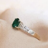 1.03ct Emerald & Diamond Ring 14ct Yellow Gold from Ace Jewellery, Leeds