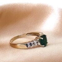 1.03ct Emerald & Diamond Ring 14ct Yellow Gold from Ace Jewellery, Leeds