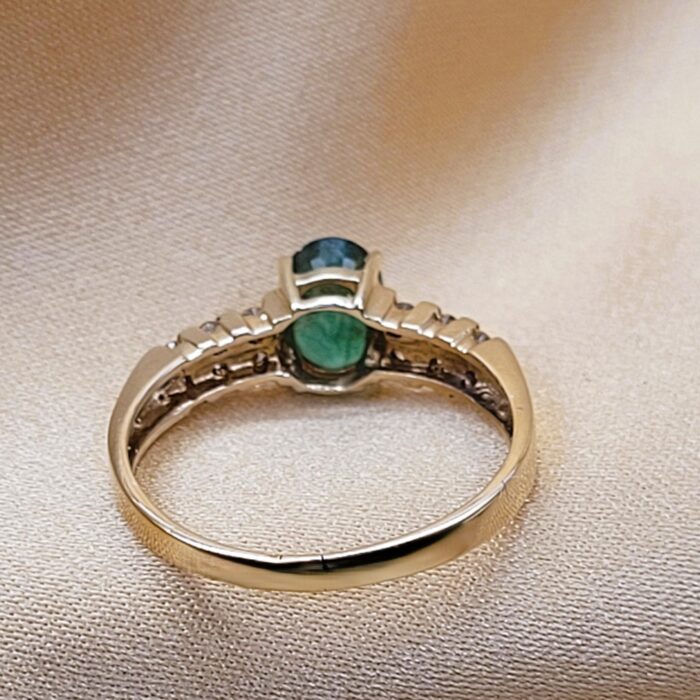 1.03ct Emerald & Diamond Ring 14ct Yellow Gold from Ace Jewellery, Leeds