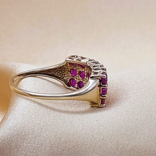 0.75ct Three-Row Ruby Ring 9ct Yellow Gold from Ace Jewellery, Leeds