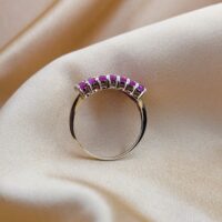 0.75ct Three-Row Ruby Ring 9ct Yellow Gold from Ace Jewellery, Leeds