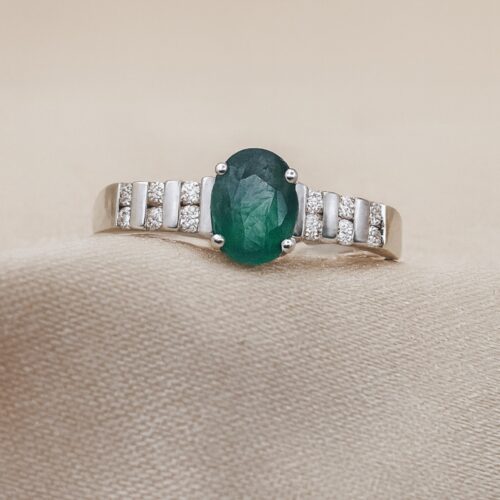 1.03ct Emerald & Diamond Ring 14ct Yellow Gold from Ace Jewellery, Leeds