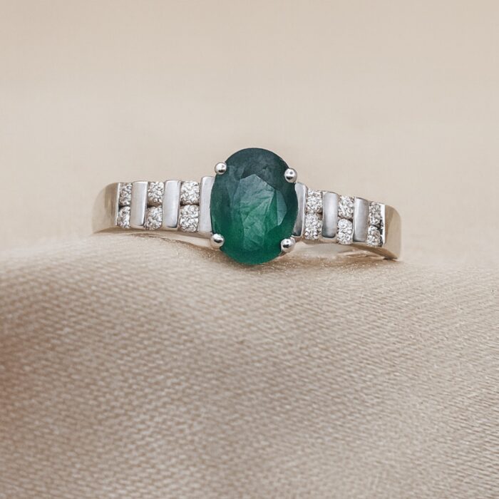 1.03ct Emerald & Diamond Ring 14ct Yellow Gold from Ace Jewellery, Leeds