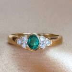 0.55ct Emerald & Diamond Collet-Set Ring 18ct Yellow Gold from Ace Jewellery, Leeds