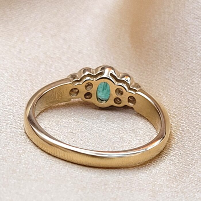 0.55ct Emerald & Diamond Collet-Set Ring 18ct Yellow Gold from Ace Jewellery, Leeds