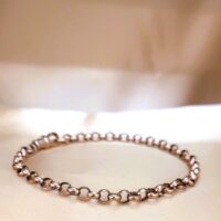9ct Rose Gold Faceted Belcher Link Bracelet from Ace Jewellery, Leeds