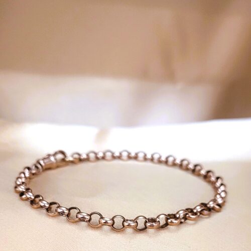 9ct Rose Gold Faceted Belcher Link Bracelet from Ace Jewellery, Leeds