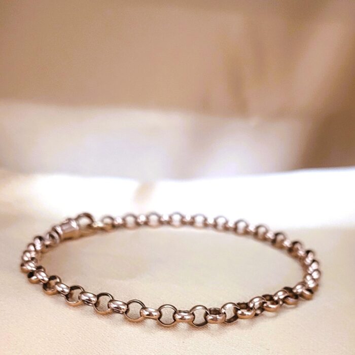 9ct Rose Gold Faceted Belcher Link Bracelet from Ace Jewellery, Leeds