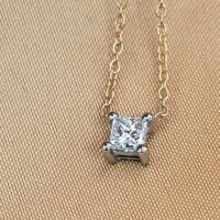 0.42ct Princess-Cut Platinum-Set Diamond Pendant Necklace 9ct Yellow Gold from Ace Jewellery, Leeds