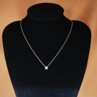 0.42ct Princess-Cut Platinum-Set Diamond Pendant Necklace 9ct Yellow Gold from Ace Jewellery, Leeds