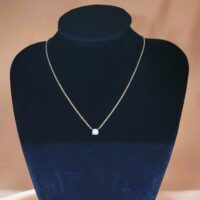 0.42ct Round Platinum-Set Diamond Pendant Necklace 9ct Yellow Gold from Ace Jewellery, Leeds