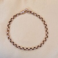 9ct Rose Gold Faceted Belcher Link Bracelet from Ace Jewellery, Leeds