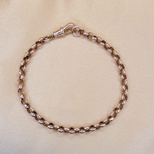 9ct Rose Gold Faceted Belcher Link Bracelet from Ace Jewellery, Leeds