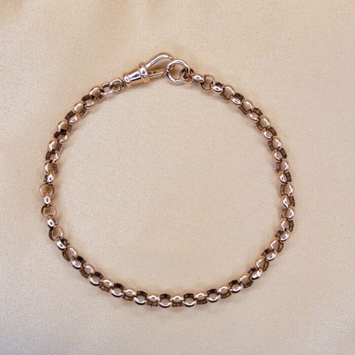 9ct Rose Gold Faceted Belcher Link Bracelet from Ace Jewellery, Leeds