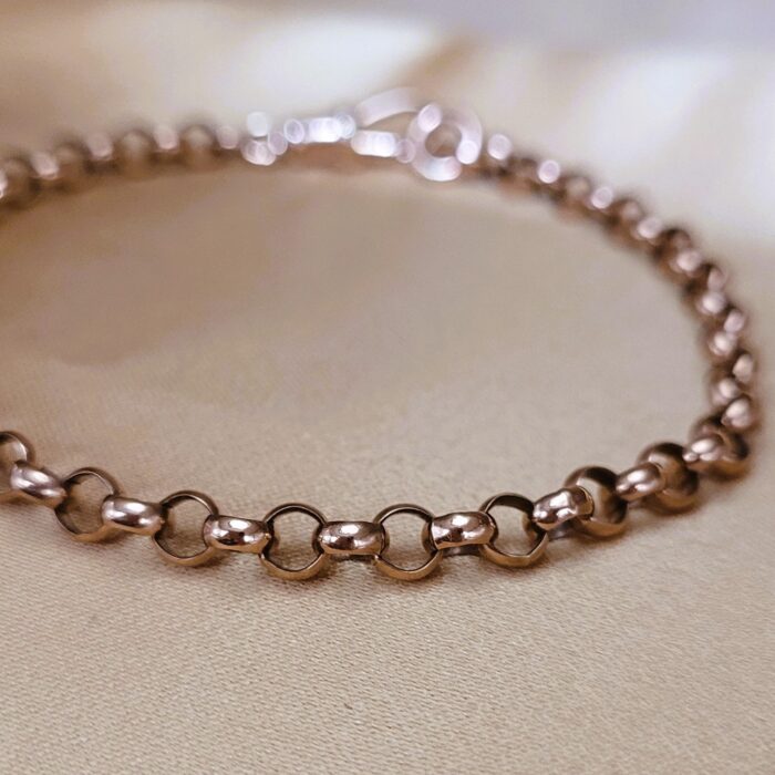 9ct Rose Gold Faceted Belcher Link Bracelet from Ace Jewellery, Leeds
